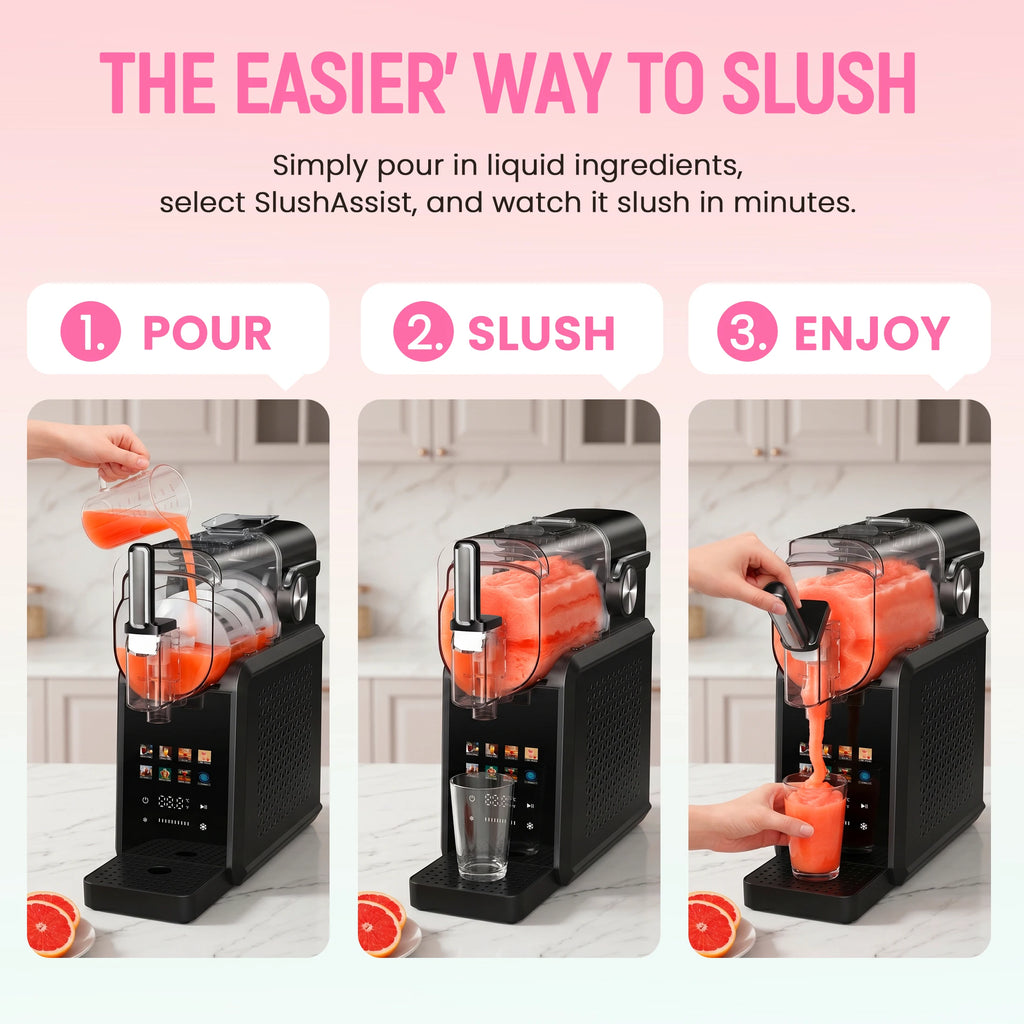 2-in-1 Slushie Machine & 90 oz Frozen Drink Maker with LED Display and Auto-Clean