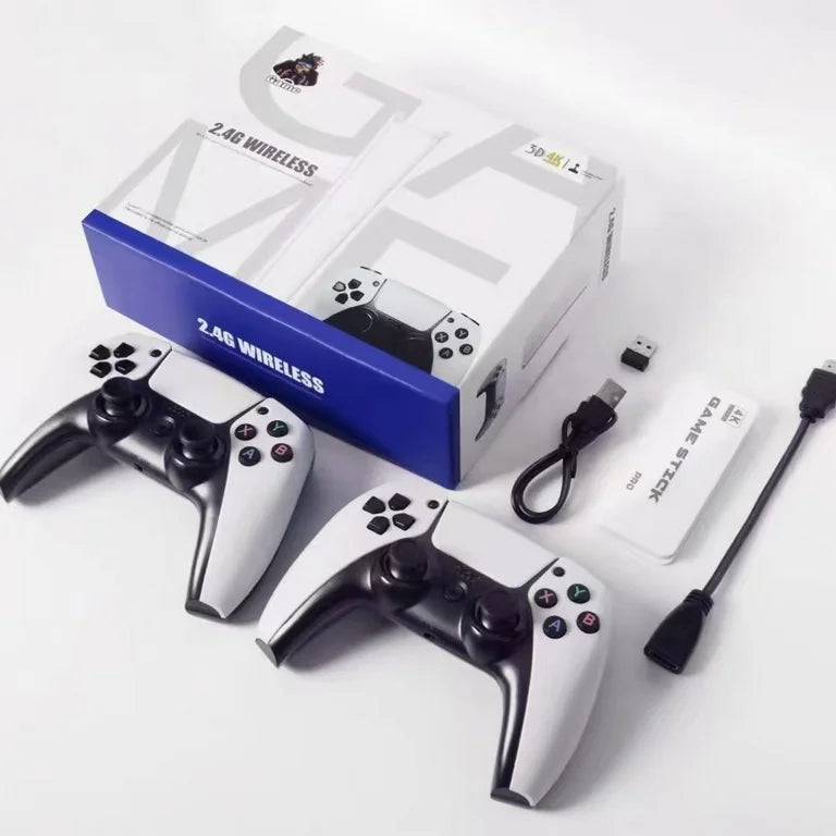 M15 4K Retro Game Stick | Plug and Play Video Game Console with 20,000+ Built-In Games & 2 Dual Wireless Controllers (64GB)