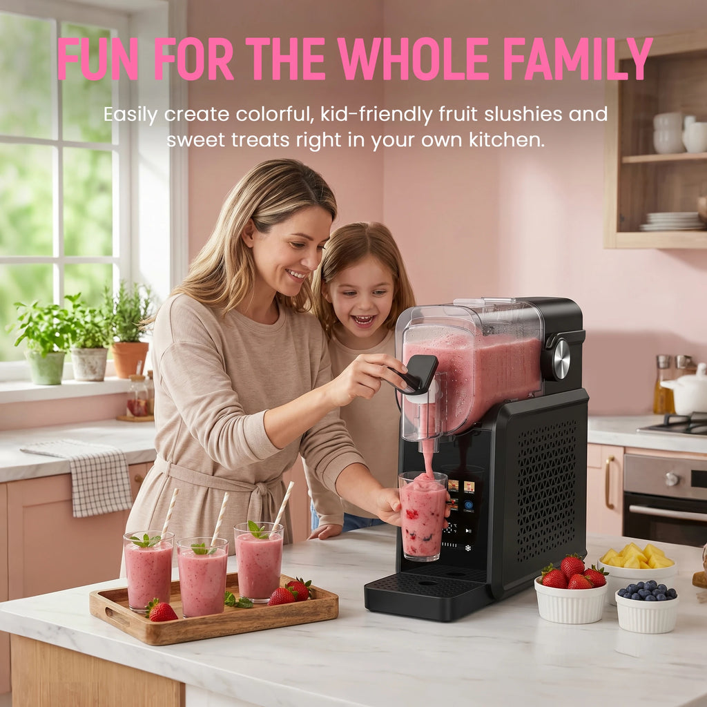 2-in-1 Slushie Machine & 90 oz Frozen Drink Maker with LED Display and Auto-Clean