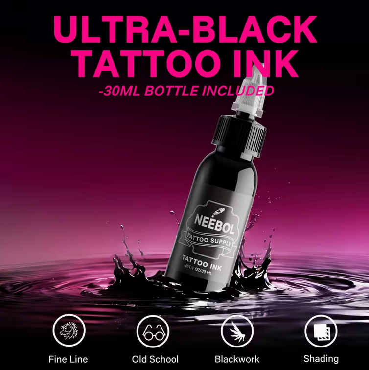 Neebol Wireless Tattoo Kit for Beginners | A10 Rotary Tattoo Pen Machine with 67M Power Supply & 20 Cartridge Needles