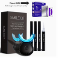 Wireless Teeth Whitening Kit with 16-LED Blue Light – Natural Stain Removal, 4 Gel Pens & Shade Guide