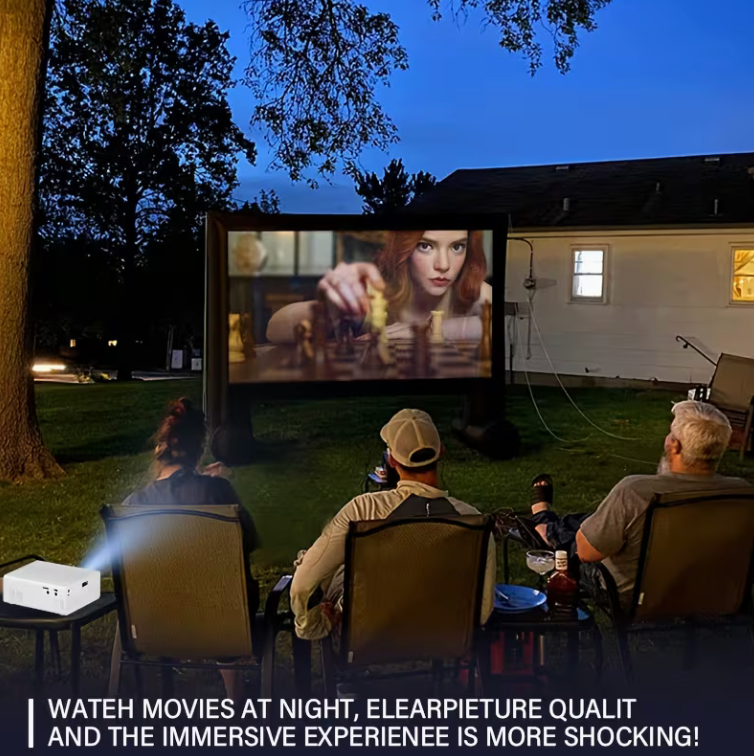Portable 1080P Mini Projector – HDMI, USB & Smartphone Compatible, Home Theater Movie Projector