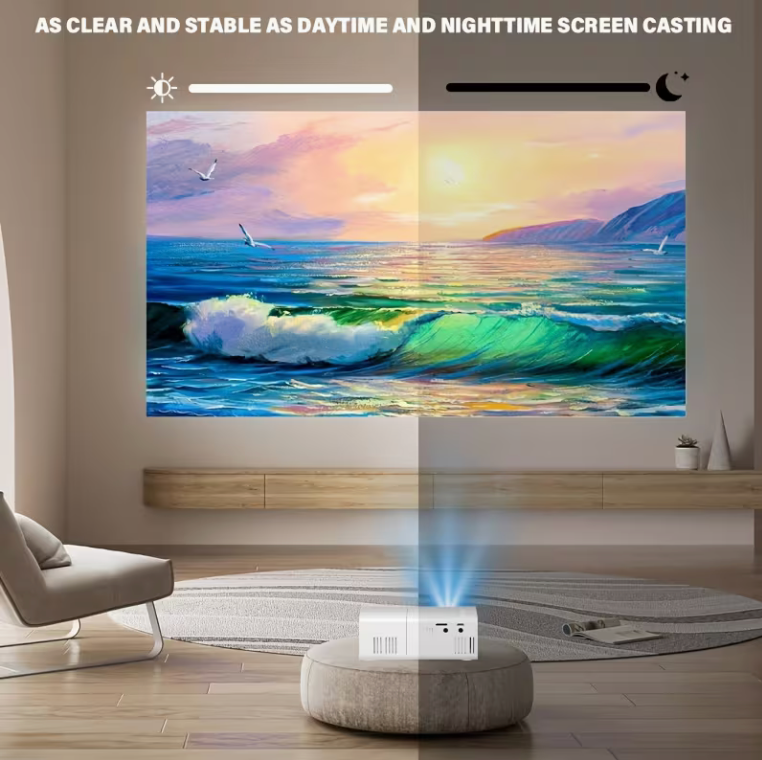 Portable 1080P Mini Projector – HDMI, USB & Smartphone Compatible, Home Theater Movie Projector