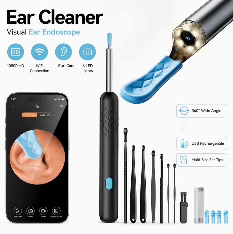 Wireless Ear Wax Removal Tool with 1080P HD Camera & 8-Piece Set