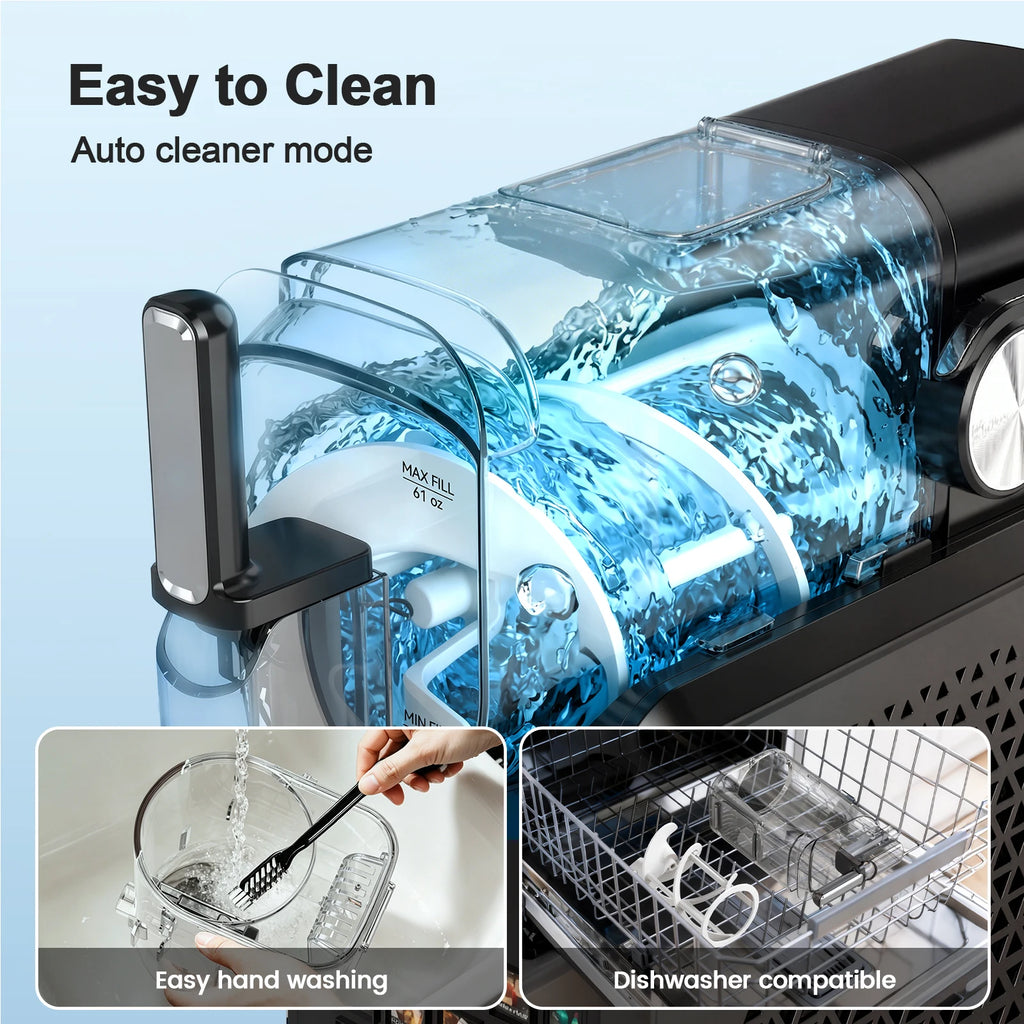 2-in-1 Slushie Machine & 90 oz Frozen Drink Maker with LED Display and Auto-Clean