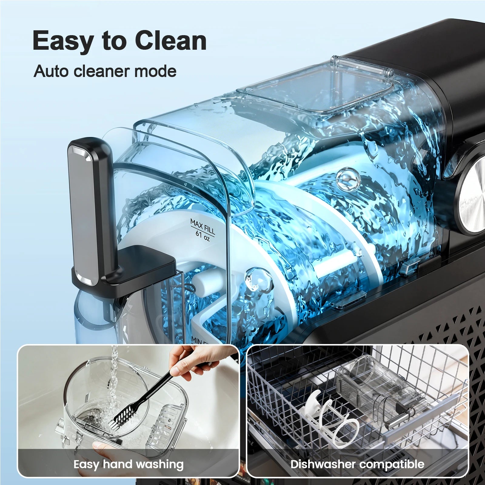 2-in-1 Slushie Machine & 90 oz Frozen Drink Maker with LED Display and Auto-Clean