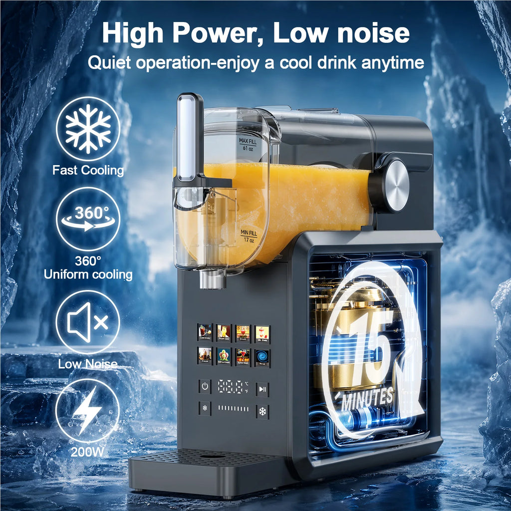 2-in-1 Slushie Machine & 90 oz Frozen Drink Maker with LED Display and Auto-Clean