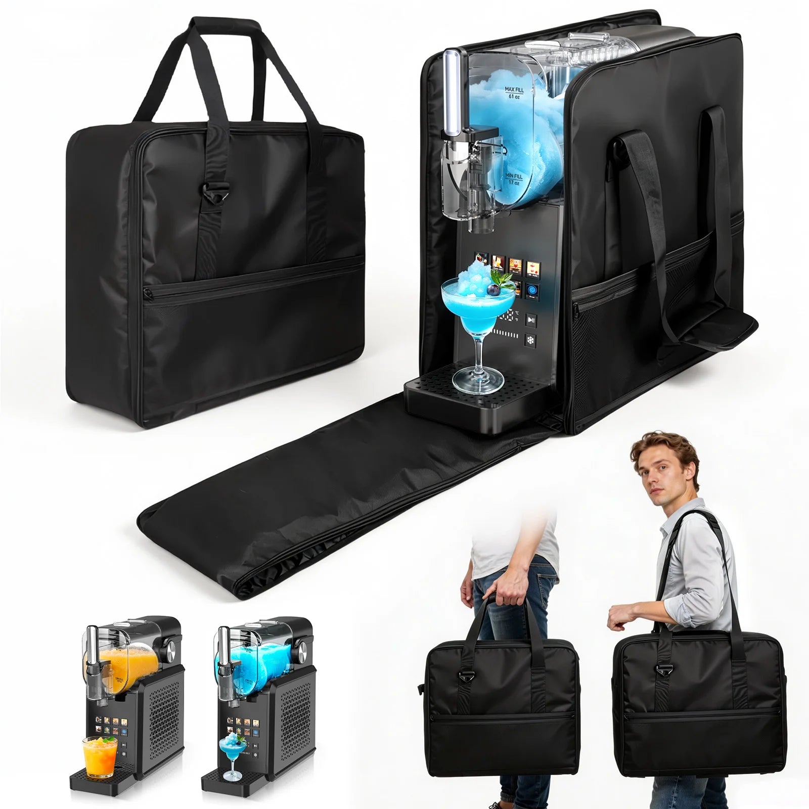 2-in-1 Slushie Machine & 90 oz Frozen Drink Maker with LED Display and Auto-Clean