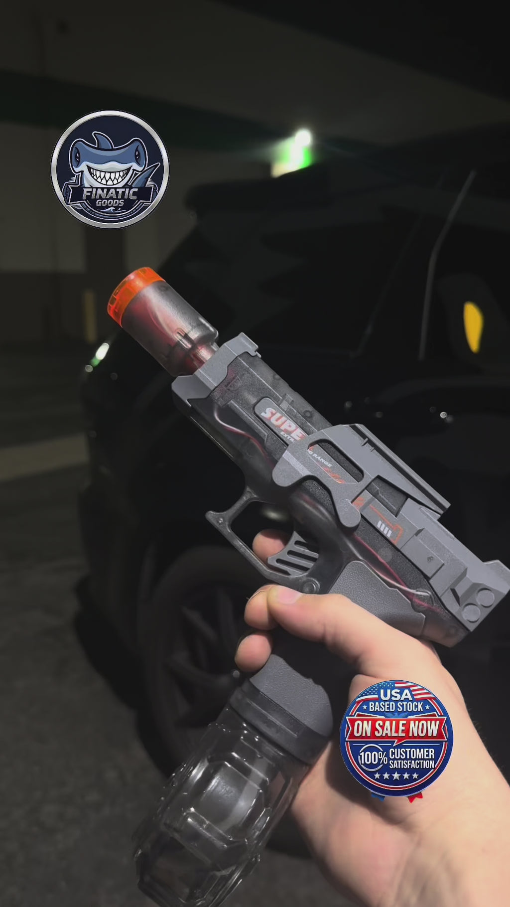 AutoBlast LED Electric Water Pistol  – High Capacity Automatic Slide Rechargeable Squirt Gun